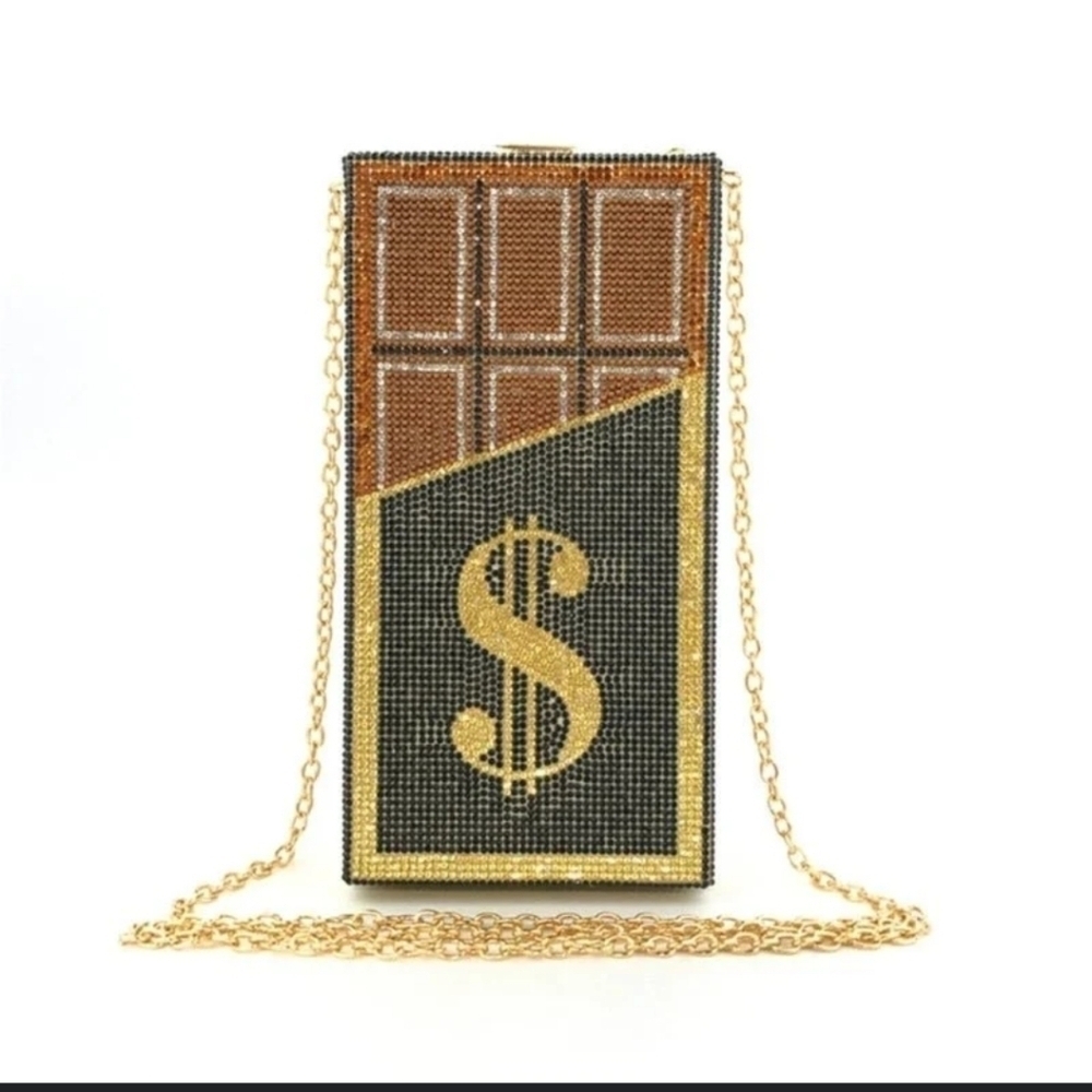 Akira chocolate money purse crossbody bling